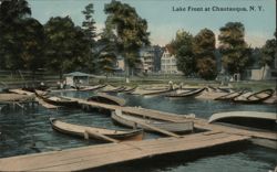 Lake Front Boat Docks at Chautauqua, New York Postcard