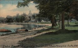 Lake Front Assembly Grounds, Chautauqua Lake, NY Postcard