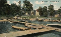 Lakefront Boats & Docks, Chautauqua, NY New York Postcard Postcard Postcard