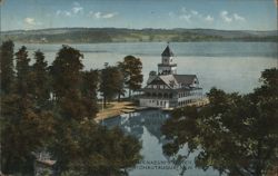 The Pier from the Athenaeum's Tower, Chautauqua Institution New York Postcard Postcard Postcard