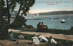 The Pier from South Shore, Chautauqua Institution, NY New York Postcard Postcard Postcard