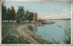 South Shore View of New Pier & Miller Bell Tower, Chautauqua Institution New York Harold Wagner Postcard Postcard Postcard