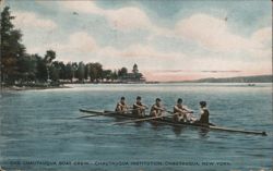 Chautauqua Boat Crew Rowing on Chautauqua Lake New York Postcard Postcard Postcard