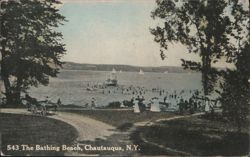 Chautauqua Bathing Beach on Chautauqua Lake Postcard