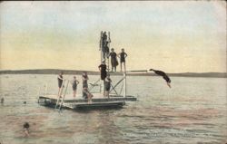 Caught in the Act: Swimmers at Chautauqua Institution, NY New York Postcard Postcard Postcard