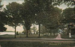 Lake Front Lawn, Chautauqua Institution New York Postcard Postcard Postcard