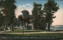 Hotel Veranda View, Chautauqua Institution New York Postcard Postcard Postcard