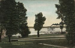 Chautauqua Institution View from Our Veranda New York Postcard Postcard Postcard