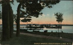 Maple Springs Chautauqua Lake Steamer Dock at Sunset Postcard