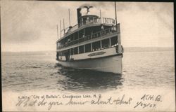 Steamship City of Buffalo, Chautauqua Lake, New York Boats, Ships Postcard Postcard Postcard