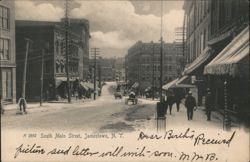 South Main Street, Jamestown, NY - Bustling Street Scene New York Postcard Postcard Postcard