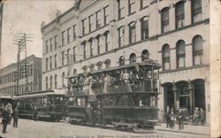 Double Decker Trolley at Sherman House, Jamestown, New York Postcard Postcard Postcard