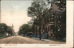 West Third Street, Jamestown NY - Residential Street View New York Postcard Postcard Postcard