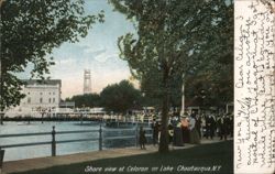 Celoron Shore View on Lake Chautauqua, NY Postcard