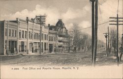 Post Office and Mayville House, Mayville, NY New York Postcard Postcard Postcard