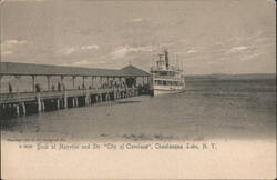 Steamer City of Cleveland at Mayville Dock, Chautauqua Lake Postcard