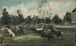 Chatauqua Lake Ferris Wheel and Spectators Postcard