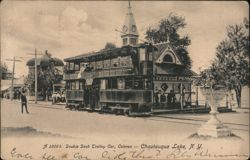 Double Decker Trolley Car at Chautauqua Lake, NY Postcard