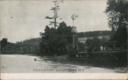 Driftwood Water Tower and Chautauqua Lake, NY New York Postcard Postcard Postcard