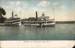 Steamers Docked on Chautauqua Lake, New York Boats, Ships Postcard Postcard Postcard