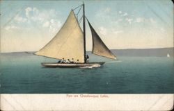 Sailboat with Passengers Enjoying a Sunny Day on Chautauqua Lake Boats, Ships Postcard Postcard Postcard