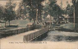 Long Point Picnic, Chautauqua Lake, NY - Gathering at the Pavilion Postcard