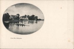 Crew Team Rowing on the Charles River, Green Hurst, Jamestown Postcard