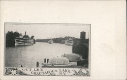 Steamboats at the Outlet, Chautauqua Lake, New York Postcard