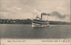 Steamer City of New York, Chautauqua Lake, New York Postcard