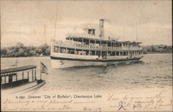 Steamer "City of Buffalo" on Chautauqua Lake Postcard