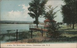 Shore Line Gazebo and Dock, Celoron, Chautauqua Lake Postcard