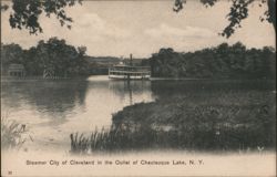 Steamer City of Cleveland, Chautauqua Lake Outlet, New York Postcard