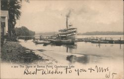 Steamer Docked at Bemus Point, Chautauqua Lake Postcard