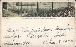 Chautauqua Amphitheater Interior, Crowded Audience Postcard