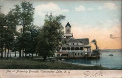 Chautauqua Lake Pier at Assembly Grounds Postcard