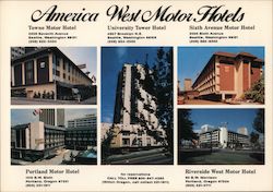 America West Motor Hotels Postcard