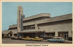 Cleveland Greyhound Terminal, Streamline Moderne Architecture Ohio Postcard Postcard Postcard