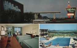 Holiday Inn, Georgetown, South Carolina - Pool, Rooms, and Great Sign Postcard