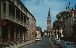 St. Philip's Church along Church Street, Charleston, SC South Carolina Ernest Ferguson Postcard Postcard Postcard