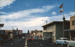 Ventura, CA Main Street View West towards Pacific Ocean Postcard