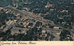 Aerial View of Palatine, Illinois Postcard Postcard Postcard