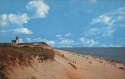 Nauset Light Beach and Lighthouse on Cape Cod Eastham, MA Postcard Postcard Postcard