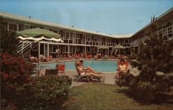 The Alden Tower Resort Motel, Falmouth, MA - Poolside Relaxation Postcard