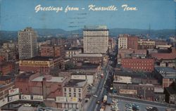 Knoxville, TN Skyline - Aerial View of Downtown Postcard