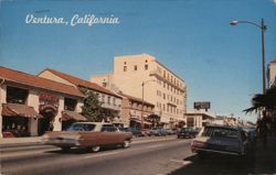 Ventura, California Downtown Street View Postcard