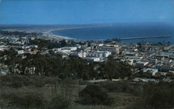 Ventura, California: Panoramic City View with Pier and Coastline Postcard