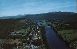 Aerial View of Fairlee, Vermont and the Samuel Morey Bridge Postcard