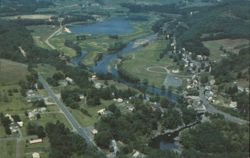 Quechee Gorge Aerial View, Ottauquechee River, Vermont Postcard