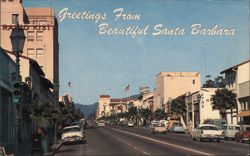 Greetings from Santa Barbara, State Street View Postcard