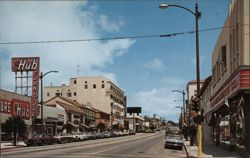 Ventura, California Main Street View Postcard